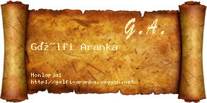 Gálfi Aranka névjegykártya