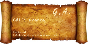 Gálfi Aranka névjegykártya