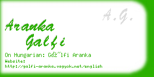 aranka galfi business card